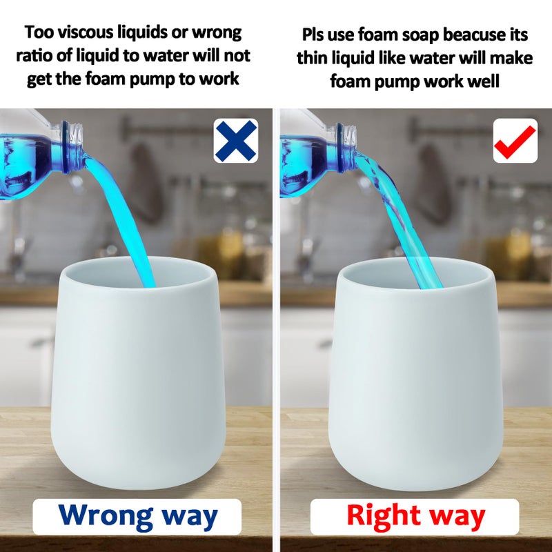 TOOZFO Soap Foaming Dispenser Ceramic with Easy-to-Press Pump Hand Foam Dispenser for Shampoo Bathroom Kitchen 12 oz - Image 5